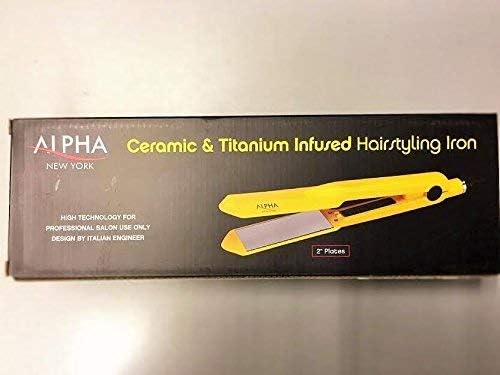 Professional Straightener Flat Iron 2 Inches Ultra Thin Titanium Ceramic Coating Plates Adujustable Temperature up to 470℉ by Alpha New York
