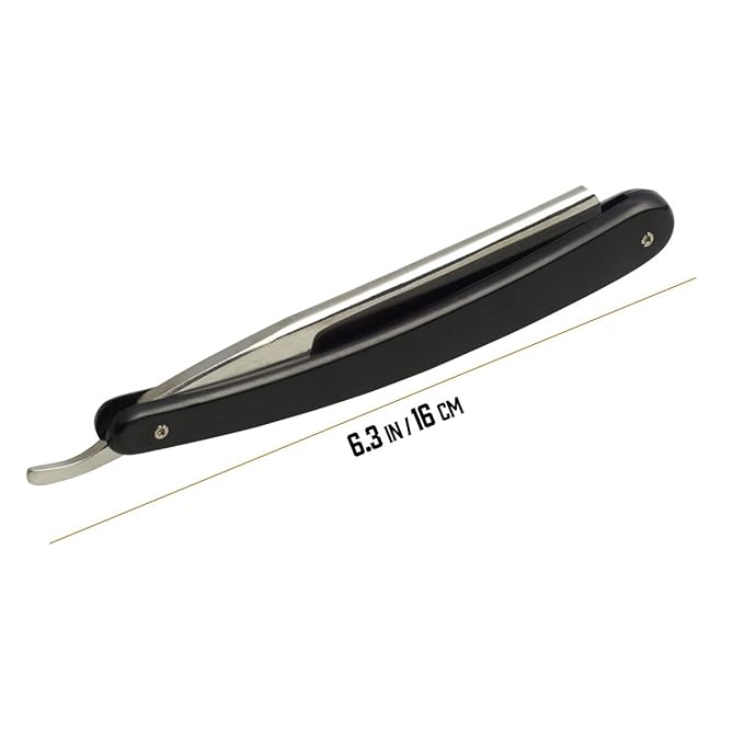 Union Razors SR3 Straight Edge Razor with Smooth Black Handle (Pack of 2)