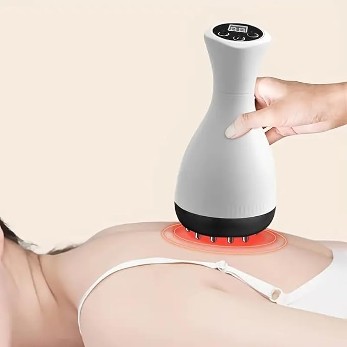 Electric Massage Brush Meridian Brush Portable Home Massager Vibration Heat Intelligent Brush Leg Shoulder Neck Back Abdominal Massager Body USB Rechargeable Tool Mother's Day Gift