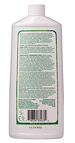 Desert Essence Ultra Care Tea Tree Oil Mouthwash (16 fl oz 2 pack) - Natural Tea Tree Oil Mouthwash - Two Pack 16 fluid ounce Mouthwash