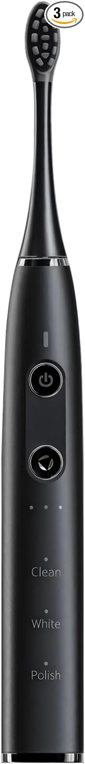9 Mode Electric Toothbrush with Waterproof &amp Rechargeable Design Black Color Wireless Charging