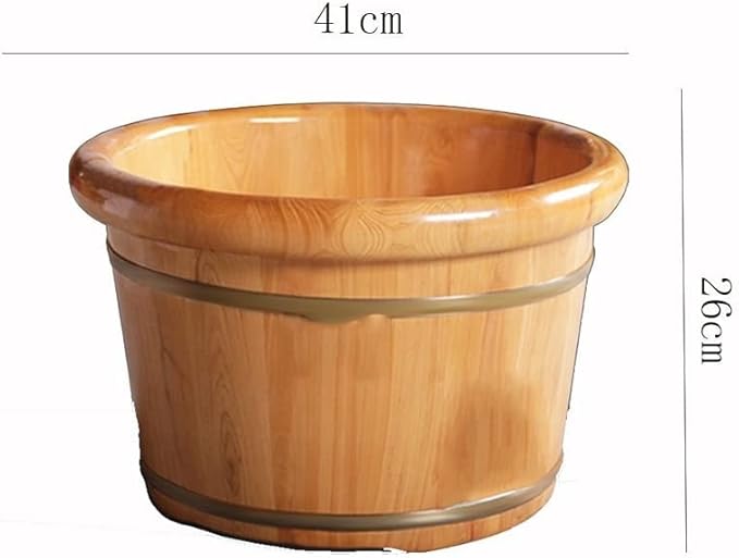 Foot Tub Wooden Foot Basin Reducing Stress Household Thickening Foot Bath Barrel high Solid Wood Foot tub Cedar Footbath Foot Massage Foot Bath Wooden Bucket Foot Spa Household Wash Ba
