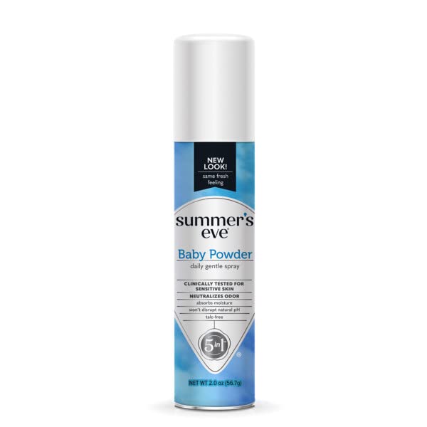 Summer's Eve Baby Powder Freshening Deodorant Spray 2 Oz. (Pack of 5)