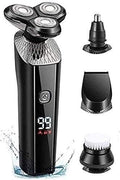 Electric Shaver for Men Rechargeable 4 in 1 Rotary Razors Beard Trimmer Face Shavers Waterproof Wet &amp Dry Cordless