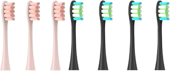 Compatible for Oclean 7pcs Replacement Heads Brush Flow/X/X PRO/ Z1/ F1/ One/Air 2 /SE Soft Sonic Toothbrush Vacuum Bristle(Green)