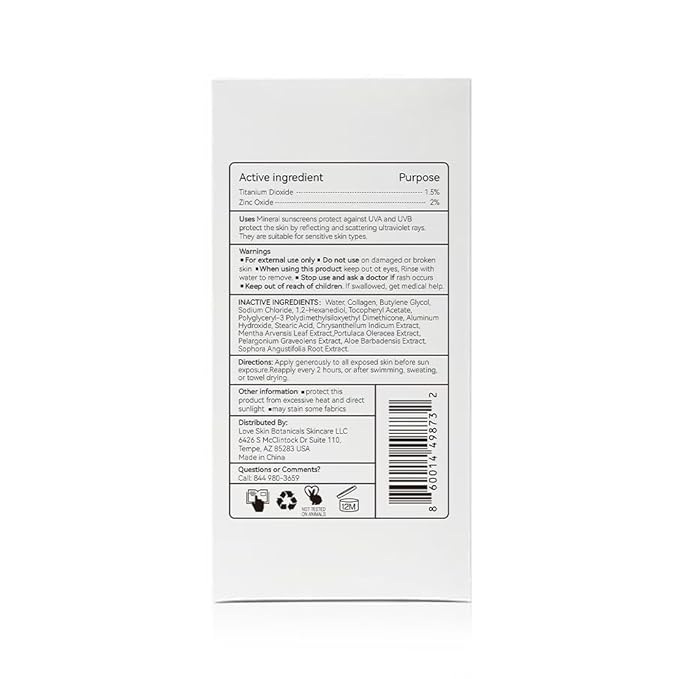 Collagen Mineral Sunscreen SPF 50 PA+++ – Clear-No Tint | 100% Mineral Reef-Safe Chemical-Free Unscented Daily Face Sunscreen