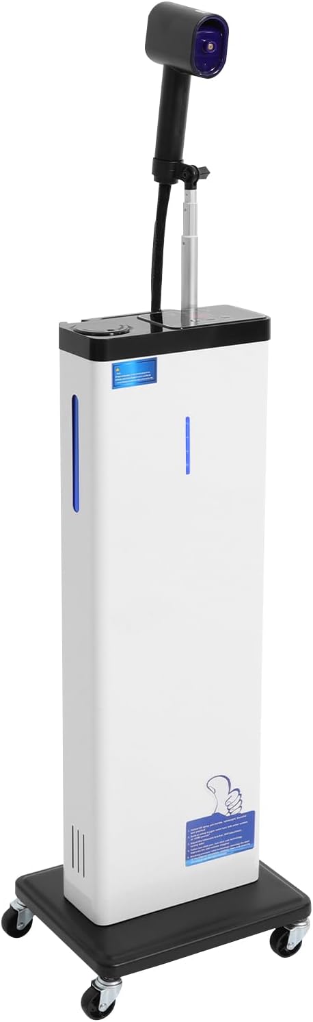 Nano Hair Steamer Professional Nano Mist Vaporizer &amp Hair Color Processor Negative Ion Blue Light + Deep Conditioning for Dry/Frizzy Hair Repair 1300W Smart Heating &amp Adjustable Mist