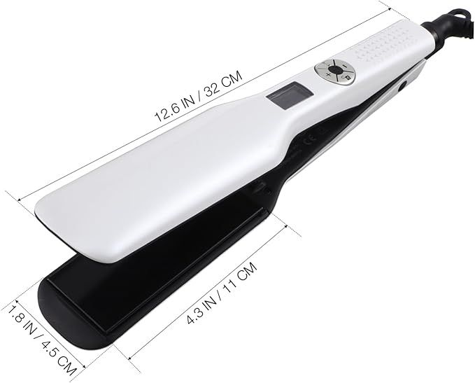 Baluue Ceramic Hair Straightener and Curler Flat Iron for Women US Plug Even Heating PTC Plates Temperature Suitable for All Hair Types Durable Lifespan Sleek White Design