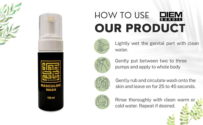 Masculine Wash 150ml – Oud Scented Intimate and Body Wash for Men
