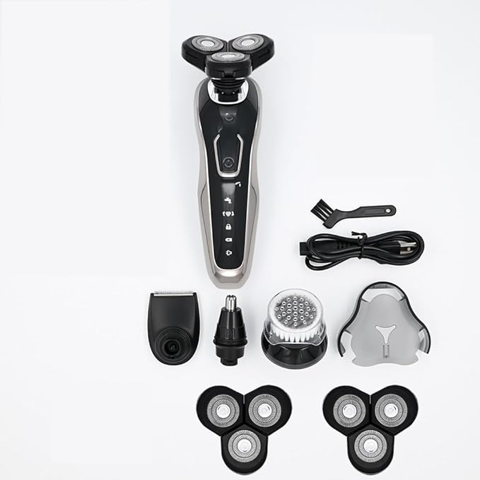 Head Shaver for Men Electric Razor Rechargeable Electric Shaver for Men Wet &amp Dry 4D Floating Heads Shaving Machine Beard Trimmer Hair Clipper