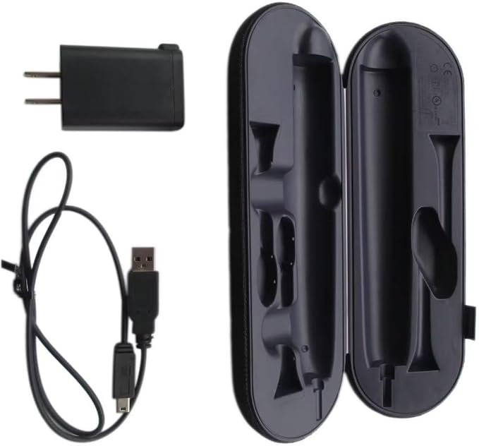 HX9210 Travel Charger Case w/AC Charger+USB Cable Replacement for Philips Sonicare DiamondClean Sonic Toothbrush HX9382HX9372HX9362HX9360(Black-Purple)