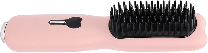 Cordless Hair Straightening Comb 11 Temperature Adjustment Fast Heating Antiscald Portable Brush Curling Brush for Different Hair Types Ideal for Traveling