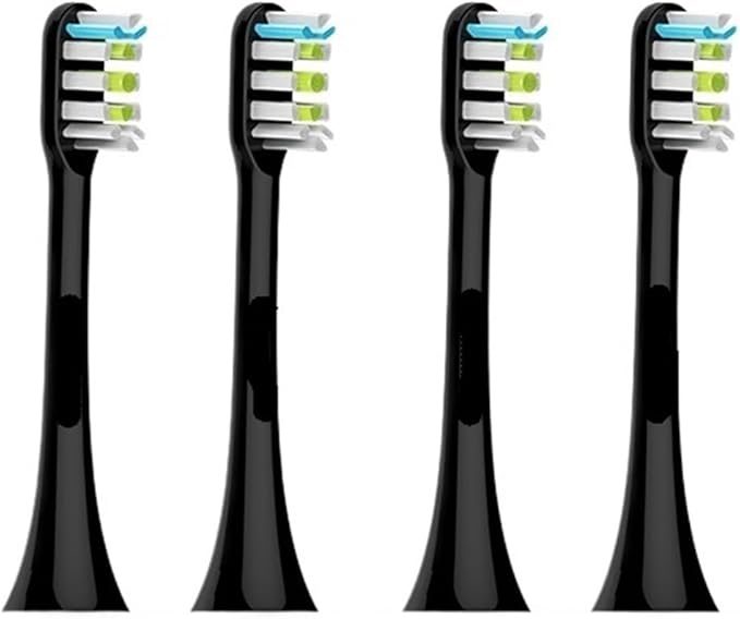Compatible for SOOCAS Sonic Electric Toothbrush Heads Replacement X1 X3 X3U X5 Teeth Brush(Black 4 pcs)