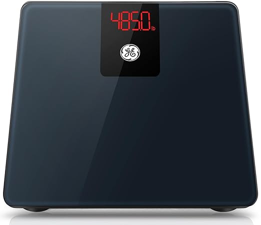 GE Bathroom Scale for Body Weight Digital Weight Scales 500lb Heavy Duty Measuring Device for People Accurate BMI Weighing Machine with Bluetooth Black