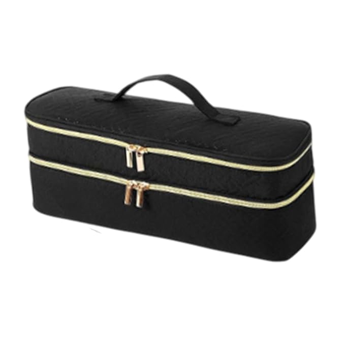 Hair Dryer Travel Carrying Case Storage Bag Dustproof with Handle Protection Multipurpose Large Capacity Portable Organizer Black