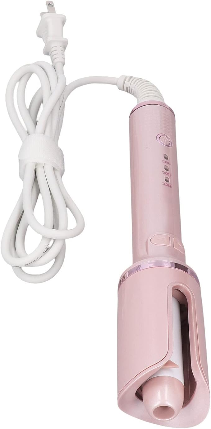 Generic Negative Ion Hair Curler 54W 3 Levels Temperature Adjustment Auto Shut Off Hair Curling Iron for Women Pink