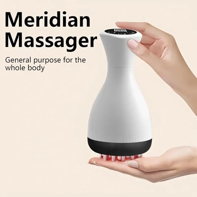 Electric Massage Brush Meridian Brush Portable Home Massager Vibration Heat Intelligent Brush Leg Shoulder Neck Back Abdominal Massager Body USB Rechargeable Tool Mother's Day Gift