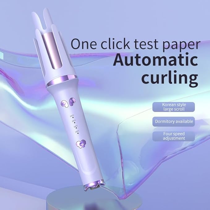 Automatic Rotating Curling Iron 1 Inch Hair Curler with 3 Temps &amp Timer Fast 10S Heating 2-Way Rotation Ceramic Ionic Anti-Scald &amp Anti-Tangle Wand Dual Voltage 30 Min Auto Shut-Off