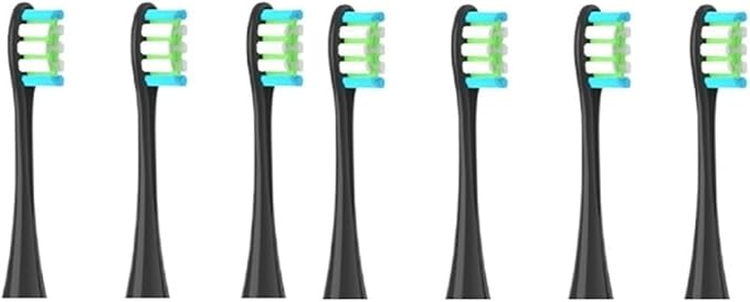 Compatible for Flow/X/X PRO/ Z1/ F1/ One/Air 2 /SE Brush Heads Soft Sonic Toothbrush Vacuum Bristle 7pcs Replacement(7pcs Black)