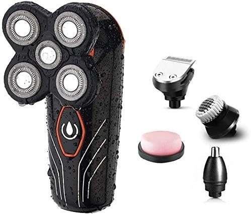 Head Shavers for Bald MenElectric Shavers for Men Cordless Rechargeable Wet Dry5-in-1 Waterproof Electric Razor Rotary Shaver Grooming Kit with Hair Clippers Beard Trimmer Nose Hair Trimmer
