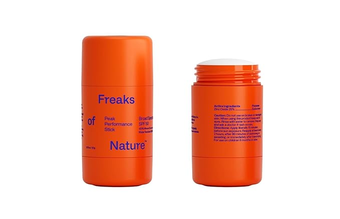 Peak Performance Sun Stick SPF 50 | 100% Mineral Sunscreen | Lightweight 40-Min Water-Resistant | Plant-Based Eco-Friendly Reef-Safe Cruelty-Free | All Skin Types | 0.70 oz | Pack of 2