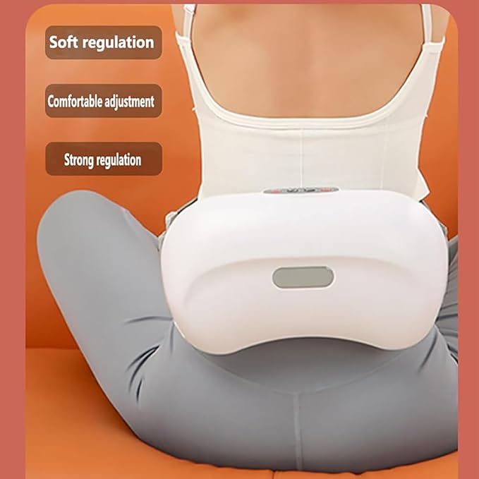 Automatic Abdominal Massager Stomach Massager Positive and Negative Kneading/3 Gear Temperature and Speed Adjustable for Back Pain Relief Slimming Belt for Promote Digestion
