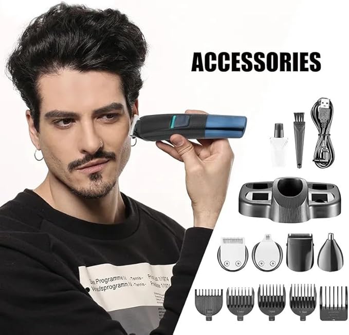 Hair Clippers for Men All in One Rechargeable Beard Hair Trimmer for Men Grooming Kit Electric Shaver Body Trimmer Edge Nose Ear Trimmer Eyebrow