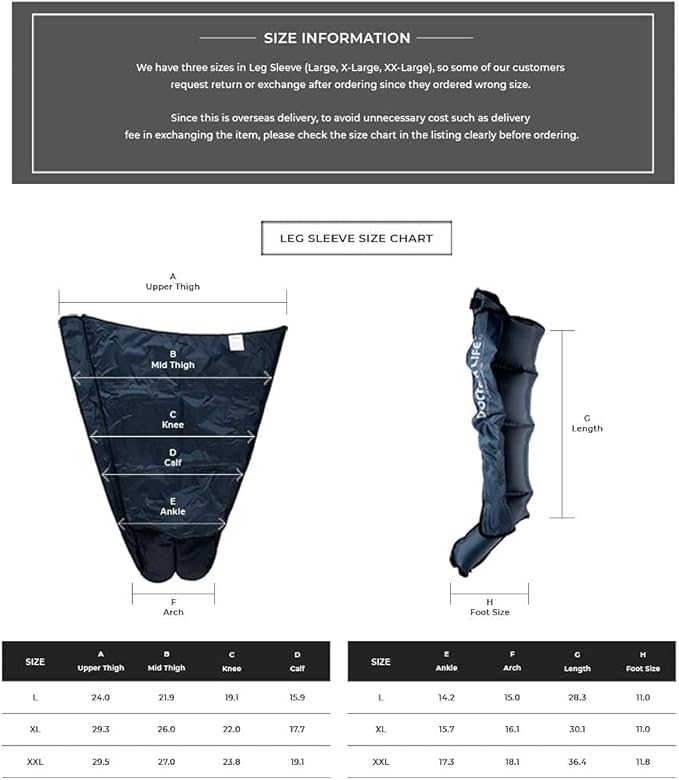 DOCTOR LIFE LX9max - Sequential Air Compression Recovery System : Device + Legs (2XL) + Arm + Centerbody FSA-HSA Approved