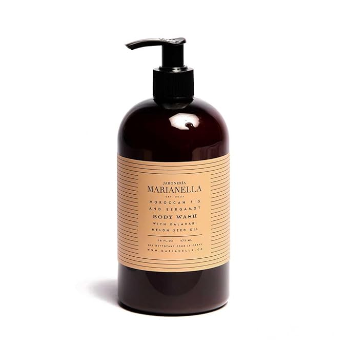 Jaboneria Marianella Moroccan Fig &amp Bergamot Body Wash 16 oz – Botanical Moisturizing Cleanser with Coconut Olive &amp Jojoba Oils Aloe &amp Kalahari Melon