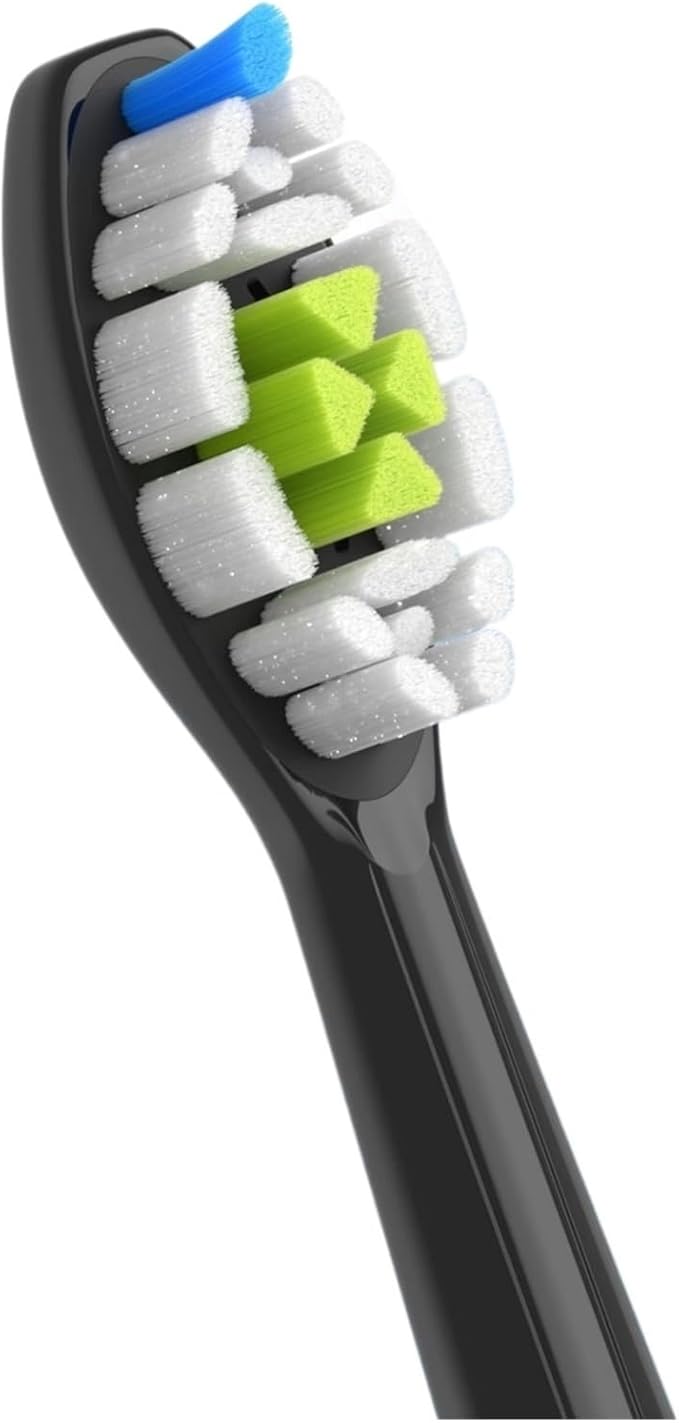 8Pcs Replacement Toothbrush HeadsCompatible for Philips Electric(4White 4Black)