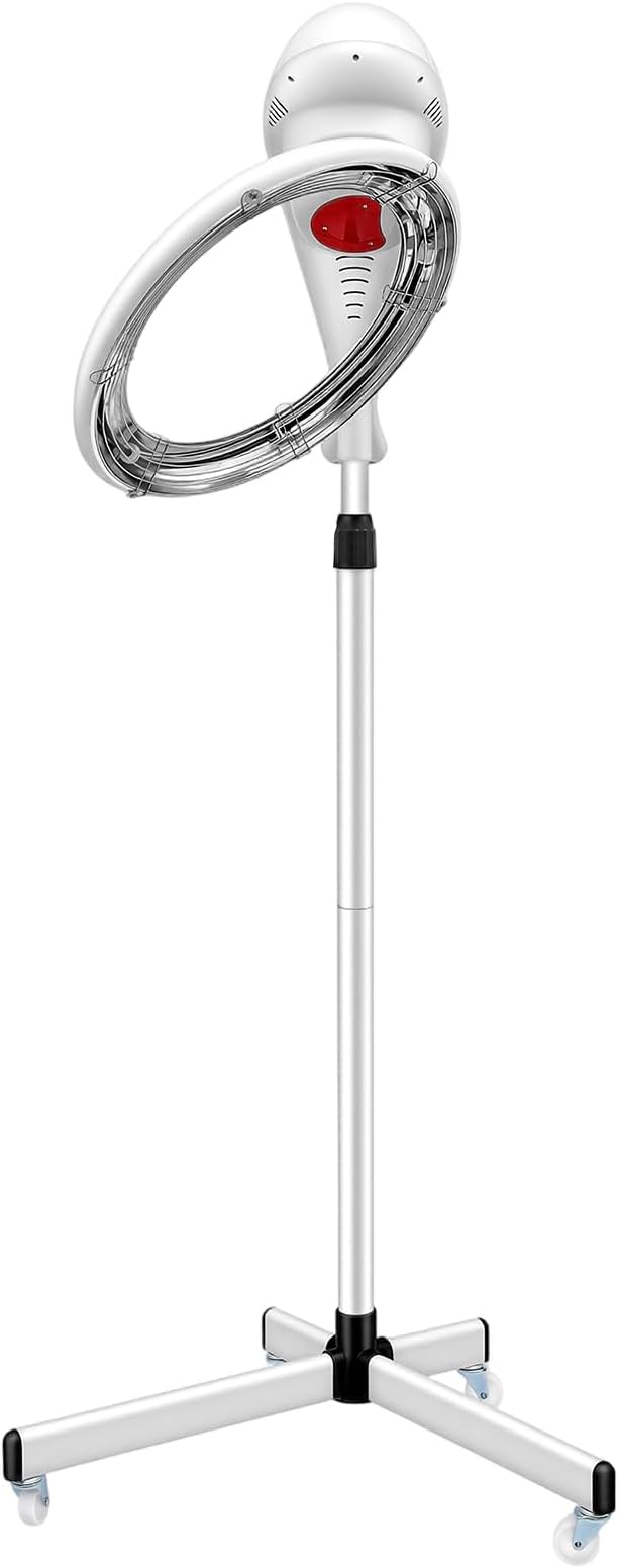 950W Salon Hair Dryer 360° Rotating Professional Infrared Hair Color Processor with Perm Styling Hair Processor Adjustable Height &amp Timer for barbershops Beauty &amp Salons (White)