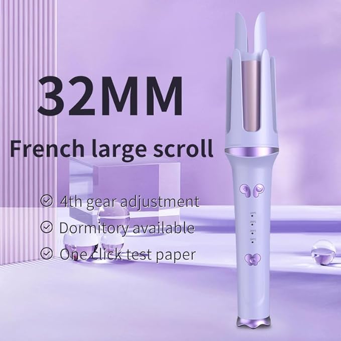 Automatic Rotating Curling Iron 1 Inch Hair Curler with 3 Temps &amp Timer Fast 10S Heating 2-Way Rotation Ceramic Ionic Anti-Scald &amp Anti-Tangle Wand Dual Voltage 30 Min Auto Shut-Off
