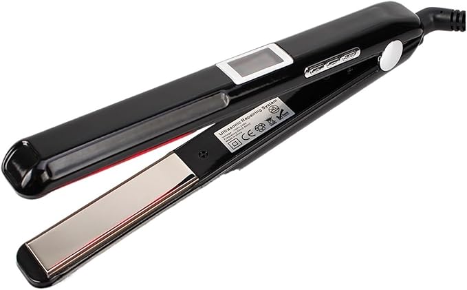 Straightening Wand Hair Flat Irons Ultrasonic Infrared Frizzy Recovers The Damaged Straightener Straightener(BlackEU)