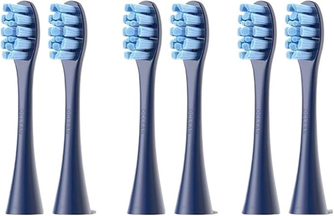 6 Pcs Replacement Brush Heads Compatible for Oclean Flow/X PRO Elite/X /F1/Z1/One/ Air2 Sonic Electric Toothbrush Nozzles(6 pcs Blue)