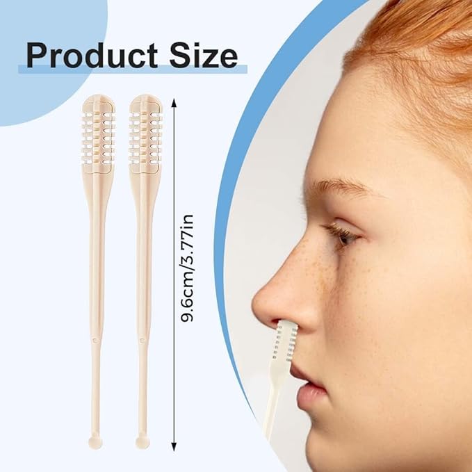 2026 Upgraded 2-in-1 Manual Nose Hair Trimmer &amp Ear Cleaner for Men and Women - 360° Rotating Dual-Blade Nose Hair Cutter Portable and Reusable Beige (10 Pack)