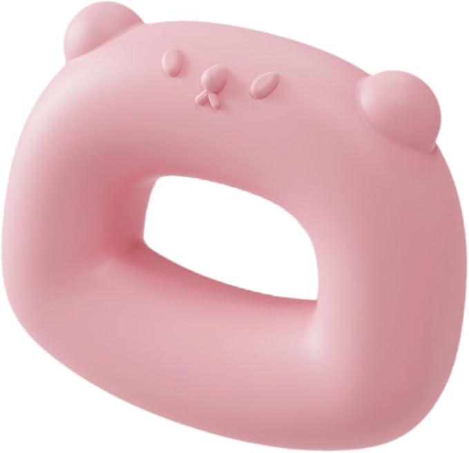 Handheld Massager Yoga Ring Multipurpose with Strap Cartoon Hoop Vibration Exercise Belt for Back Travel Workout Neck Pink