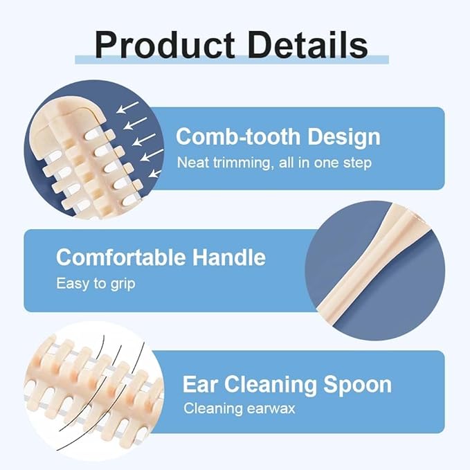 2026 Upgraded 2-in-1 Manual Nose Hair Trimmer &amp Ear Cleaner for Men and Women - 360° Rotating Dual-Blade Nose Hair Cutter Portable and Reusable Beige (10 Pack)