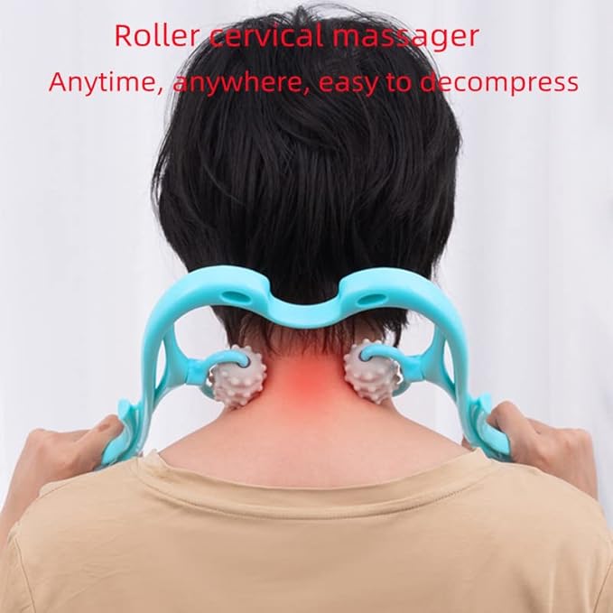 Shoulder Head Massage Neck Massager Clip Artifact Manual Cervical Spine Manual (Blue)