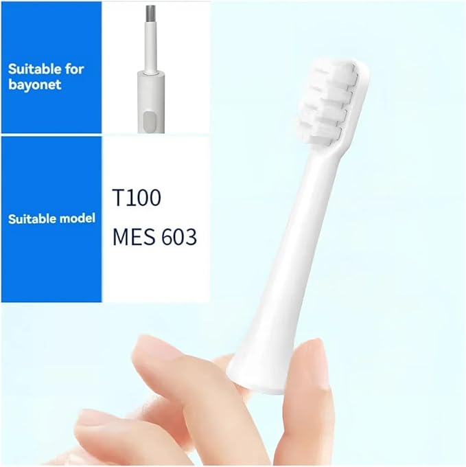 6/12Pcs Replacement Brush Heads Compatible for T100 Mes603 Electric Toothbrush Vacuum Soft Bristle Suitable Nozzles(T100-PK-6PCS)