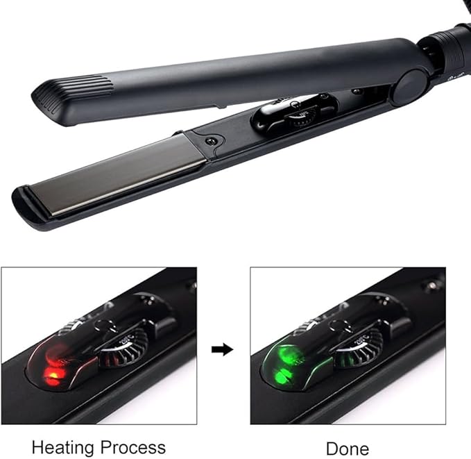 Professional 1-inch Ceramic Hair Straightener Titanium Flat Iron with Ionic Technology LED Temperature Indicator