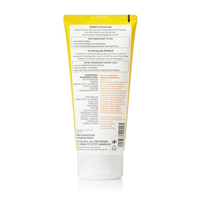 Weleda Aroma Essentials Body Wash Collection 6.8 Fluid Ounce (Pack of 3) Energy Shower Gel Pamper and Relax Body Wash Gentle Plant Rich Cleanser
