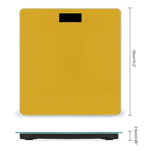 Mustard Yellow Bathroom Scale Ultra-Bright Liquid Crystal Screen Weight Scale Accurate Bathroom Body Scales for Body Weight Bathroom Pet Home Bedroom Gift-Giving