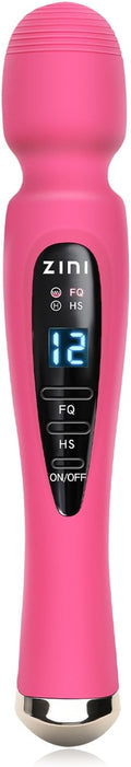 Cordless Massager with LCD Display Personal Massager for Pain Relief Powerful 12 Vibrating Massage Wand Pink