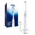 Oral-B Rechargeable Electric Toothbrush iO2 Starter Kit 3 Cleaning Modes Automatic Pressure Sensor to Protect Gums 2 Brush Heads Pure White