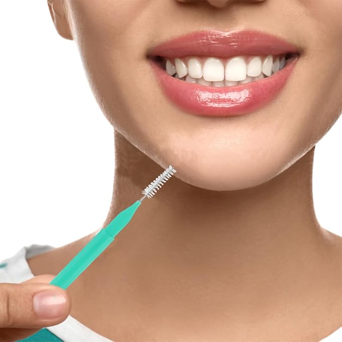 200pcs Green Interdental Brushes Oral Cleaning Tooth Flossing Brushes Portable Floss Picks for Braces and Travel Dental Hygiene Tool
