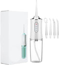 Oral Irrigator Portable 4 Tip 3 Modes Waterproof Teeth Cleaner(White)