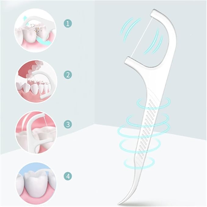 Manual Toothbrush 10Pcs/Box Floss Toothpick Set Interdental Brush Dental Floss Pick Portable Toothpick Floss Teeth Cleaner with Storage Tube Toothbrush(Blue)