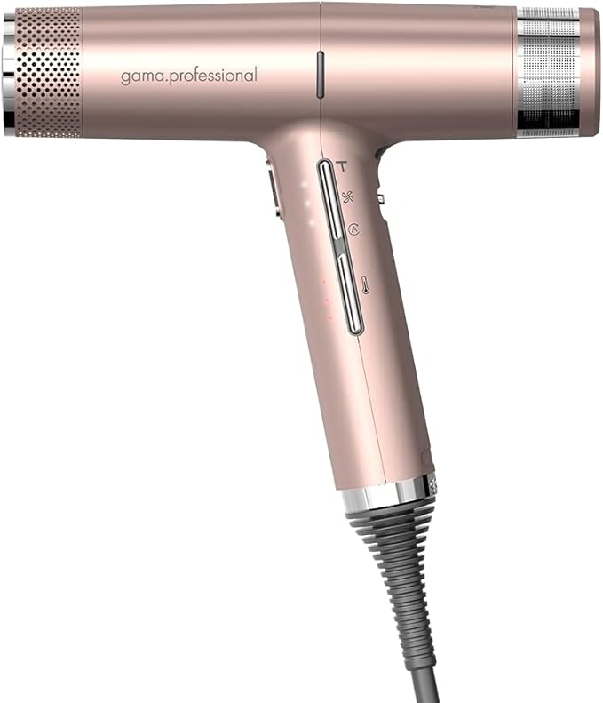 IQ2 | IQ Perfetto | Professional Hair Dryer | by Ga.Ma Italy | 2022 Update | Auto Standby | Turbo 120.000 RPM | Rose Gold