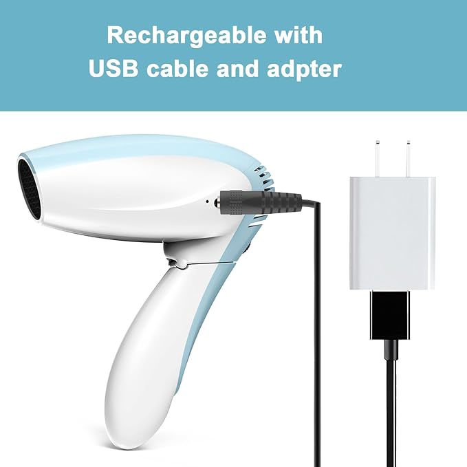 Cordless Hair Dryer - Only Cold Wind Battery Operated Hair Dryer - Rechargeable Portable Hairdryer for Indoor Outdoor Camping Tourism