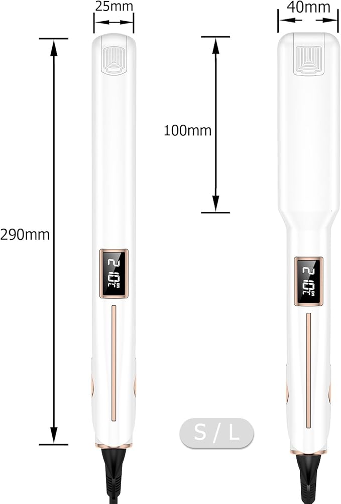 Professional Hair Straighteners Nano Titanium Hair Straightening Flat Iron Lightweight White Adjustable Temperature Settings 160° -230° for All Hair Types